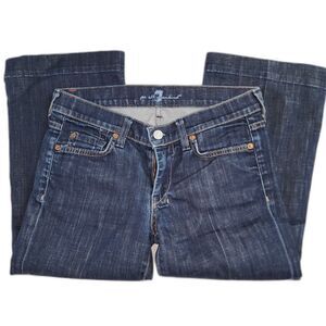 7 For All Mankind DOJO Low-Rise Dark Wash Capri Crop Jeans Sz 27
